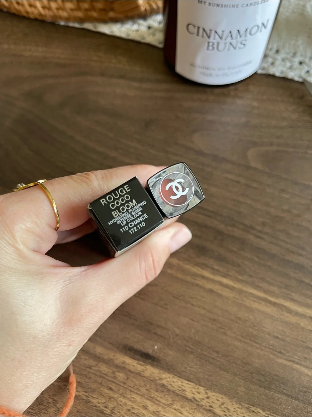 CHANEL Rouge Coco Bloom Lipstick 110 Chance - Black & Silver Tube